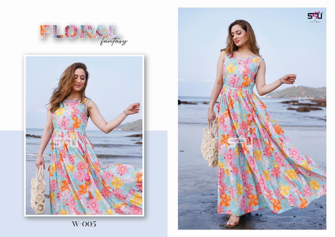 Weekend Passion By S4u Fancy Party Wear Long Kurtis Wholesale Market In Surat
